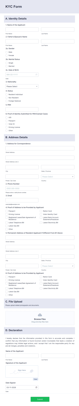 KYC Form Template