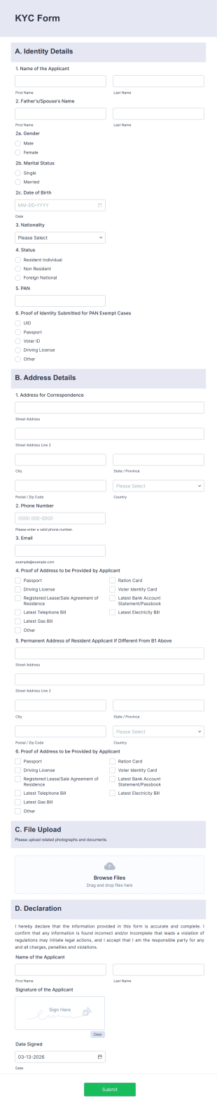 KYC Form Template