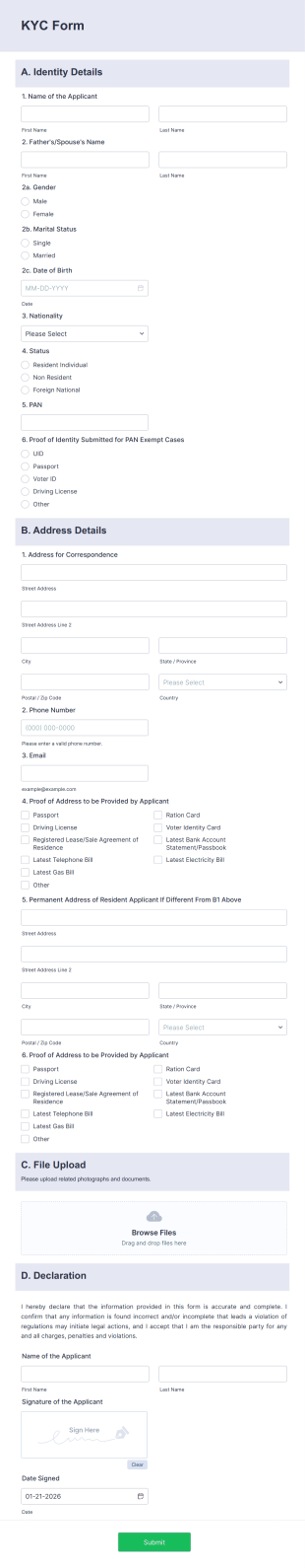 KYC Form Template