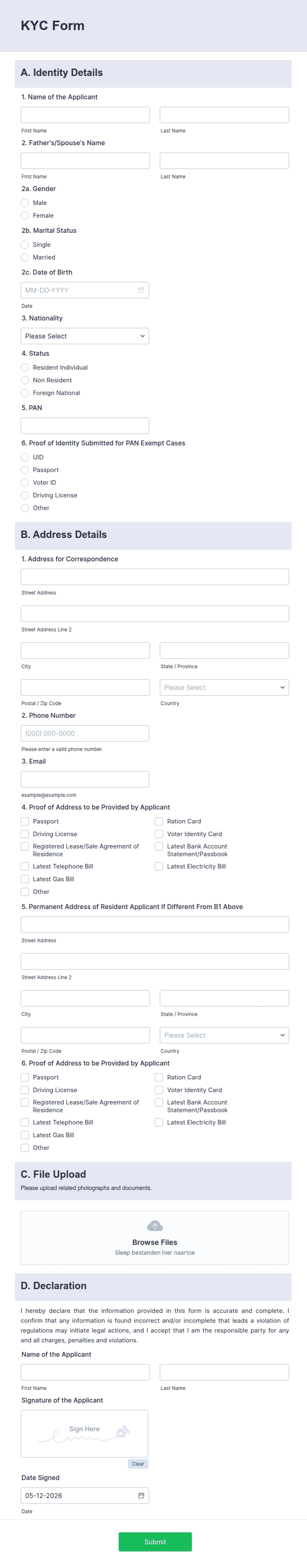 Formularul Kyp KYC-formulier | Jotform