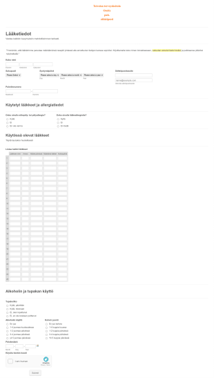 Lääketiedot Form Template