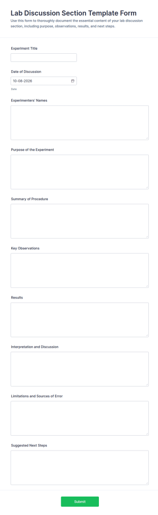 Lab Discussion Section Template Form