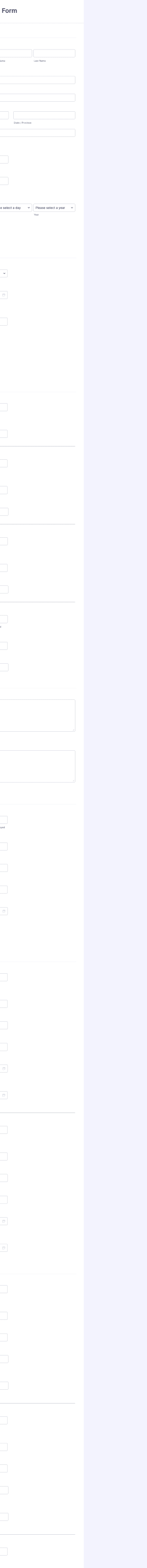 Labor Application Form Template