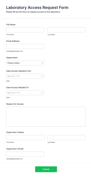 Laboratory Access Request Form Template
