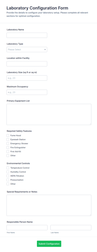 Laboratory Configuration Form Template