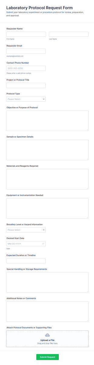 Laboratory Protocol Request Form Template