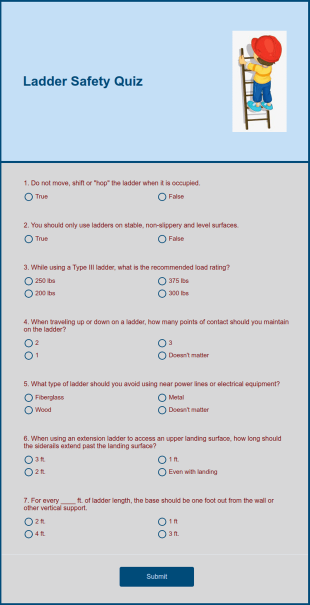 Ladder Safety Quiz Form Template