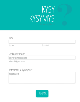 Lähetä Kysymys Lomakepohja