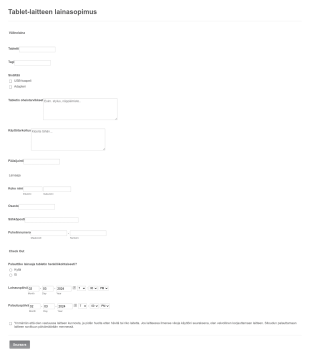 Laitteiston Lainasopimus Form Template