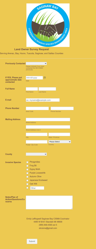 Land Owner Survey Request Form Template