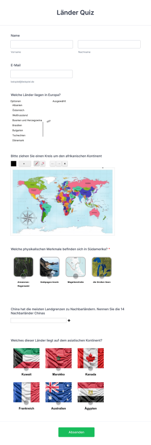 Länder Quiz Form Template