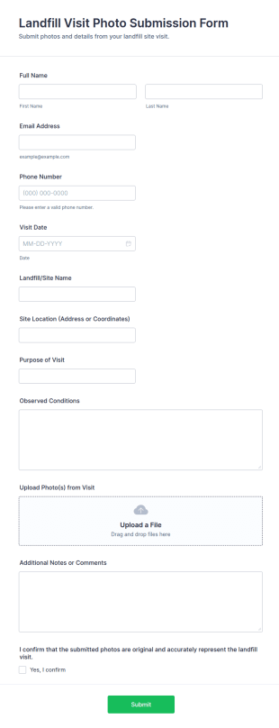 Landfill Visit Photo Submission Form Template