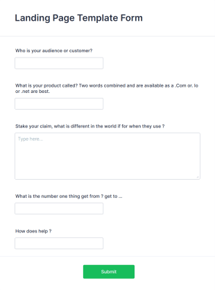 Landing Page Template Form Template