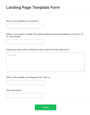 Landing Page Template Form