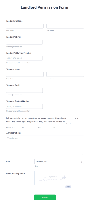 Landlord Permission Form Template