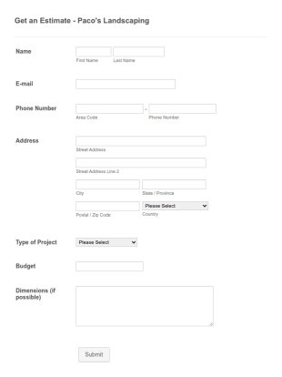 Landscaping Or Concrete Form Template