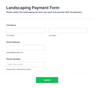 Landscaping Payment Form Template
