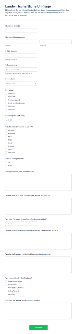 Landwirtschaftliche Umfrage