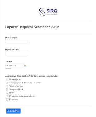 Laporan Inspeksi Keamanan Situs Form Template