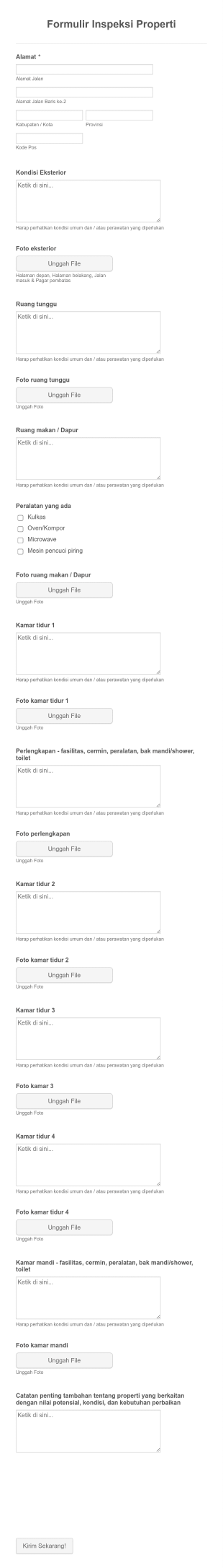 Laporan Inspeksi Properti Form Template