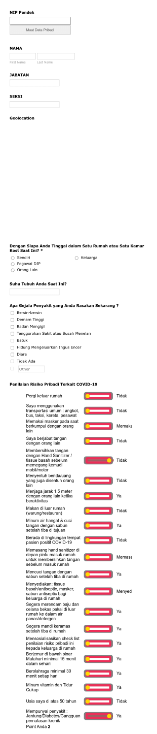 Laporan Kesehatan Pegawai KPP Madya Balikpapan Form Template