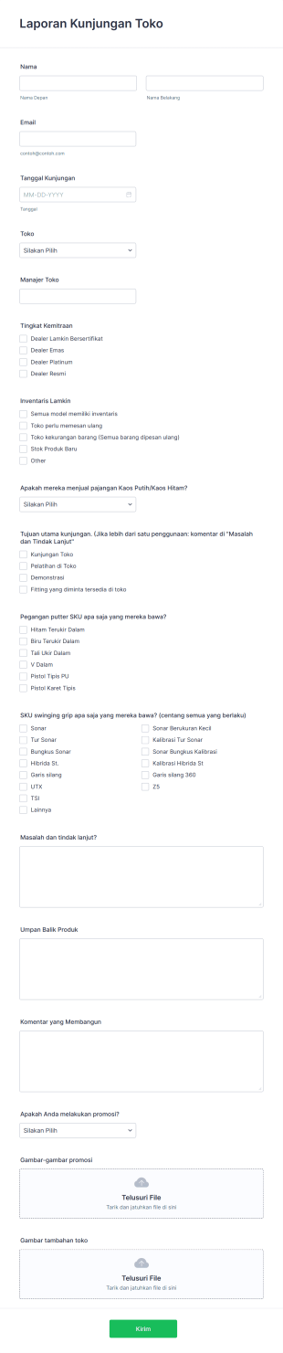 Laporan Kunjungan Toko Form Template