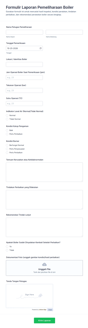Laporan Perawatan Boiler