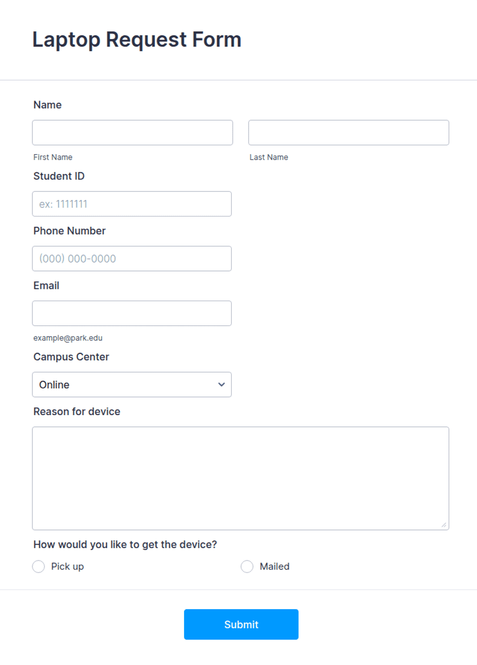 Laptop Request Form Template | Jotform