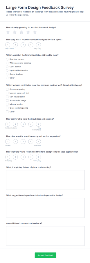 Large Form Design Feedback Survey