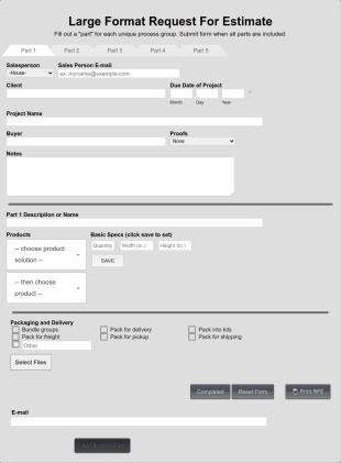 Large Format Printing Estimate Request Form Template