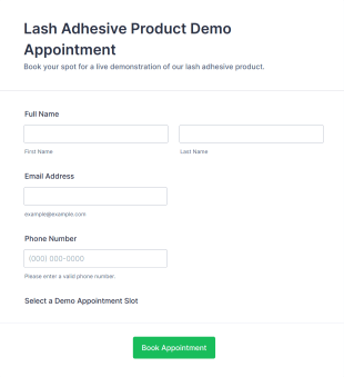 Lash Adhesive Product Demo Appointment Form Template