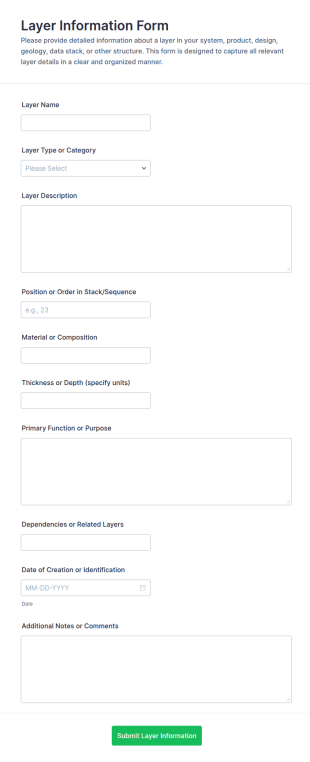 Layer Information Form Template
