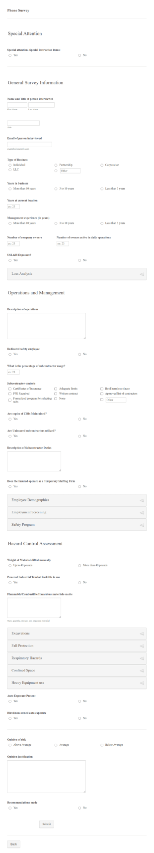 LC Survey Form Template