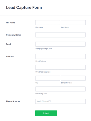 Lead Capture Form Template