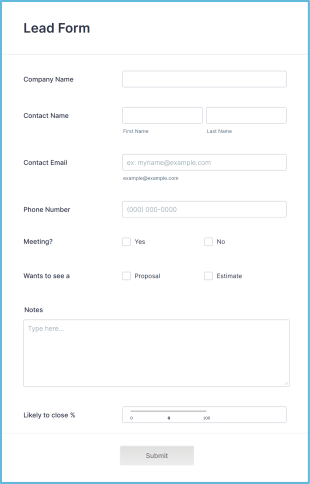 Lead Generating Form Template