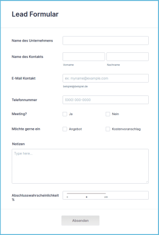 Lead Generating Formular