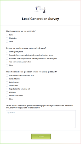 Lead Generation Survey Form Template