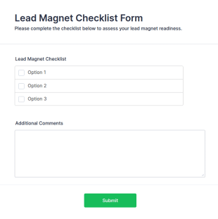 Lead Magnet Checklist Form Template