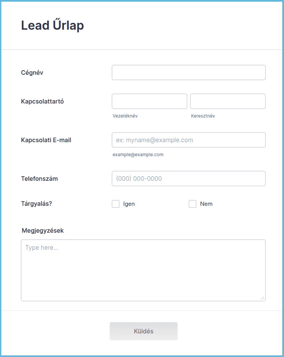 Lead Űrlap | Jotform