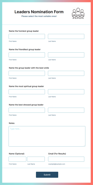 Leaders Nomination Form Template