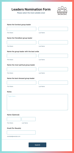 Leaders Nomination Form Template
