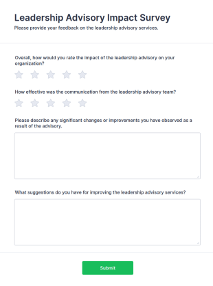 Leadership Advisory Impact Survey Form Template