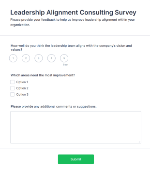 Leadership Alignment Consulting Survey Form Template