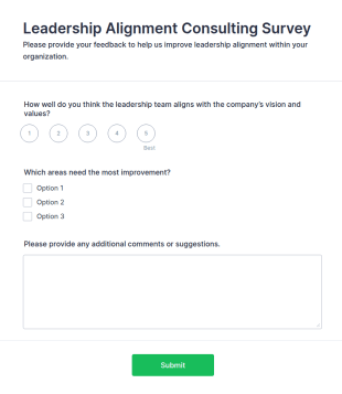 Leadership Alignment Consulting Survey Form Template