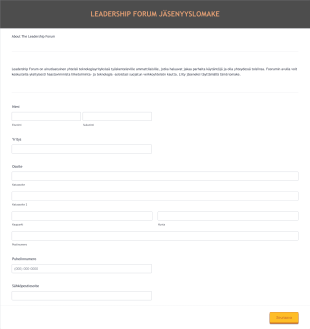 Leadership Forum Jäsenyyslomake Form Template