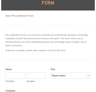 Leadership Forum Membership Form Template