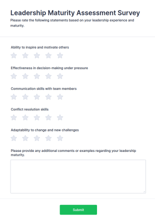 Leadership Maturity Assessment Survey Form Template