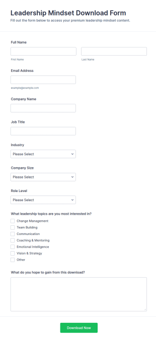 Leadership Mindset Download Form Template