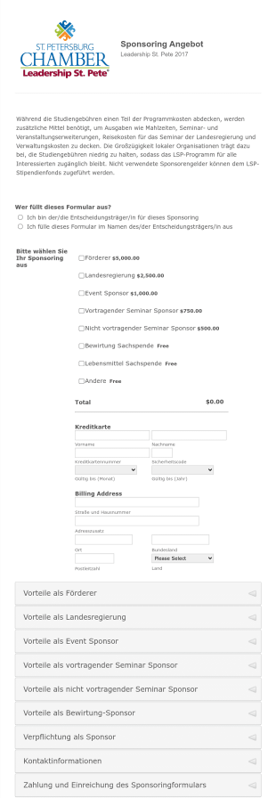 Leadership St. Pete 2017 Sponsoring Form Template