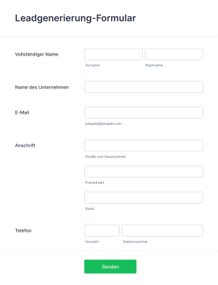 Leadgenerierung Formular Form Template
